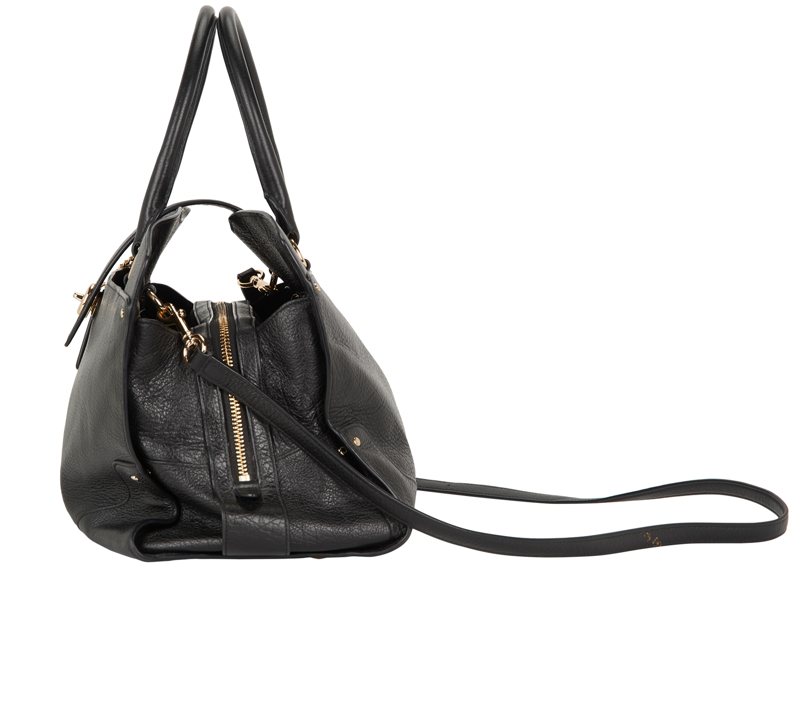 Mercer Satchel, &pound;150, Handbags, Black, Leather, Bottom view